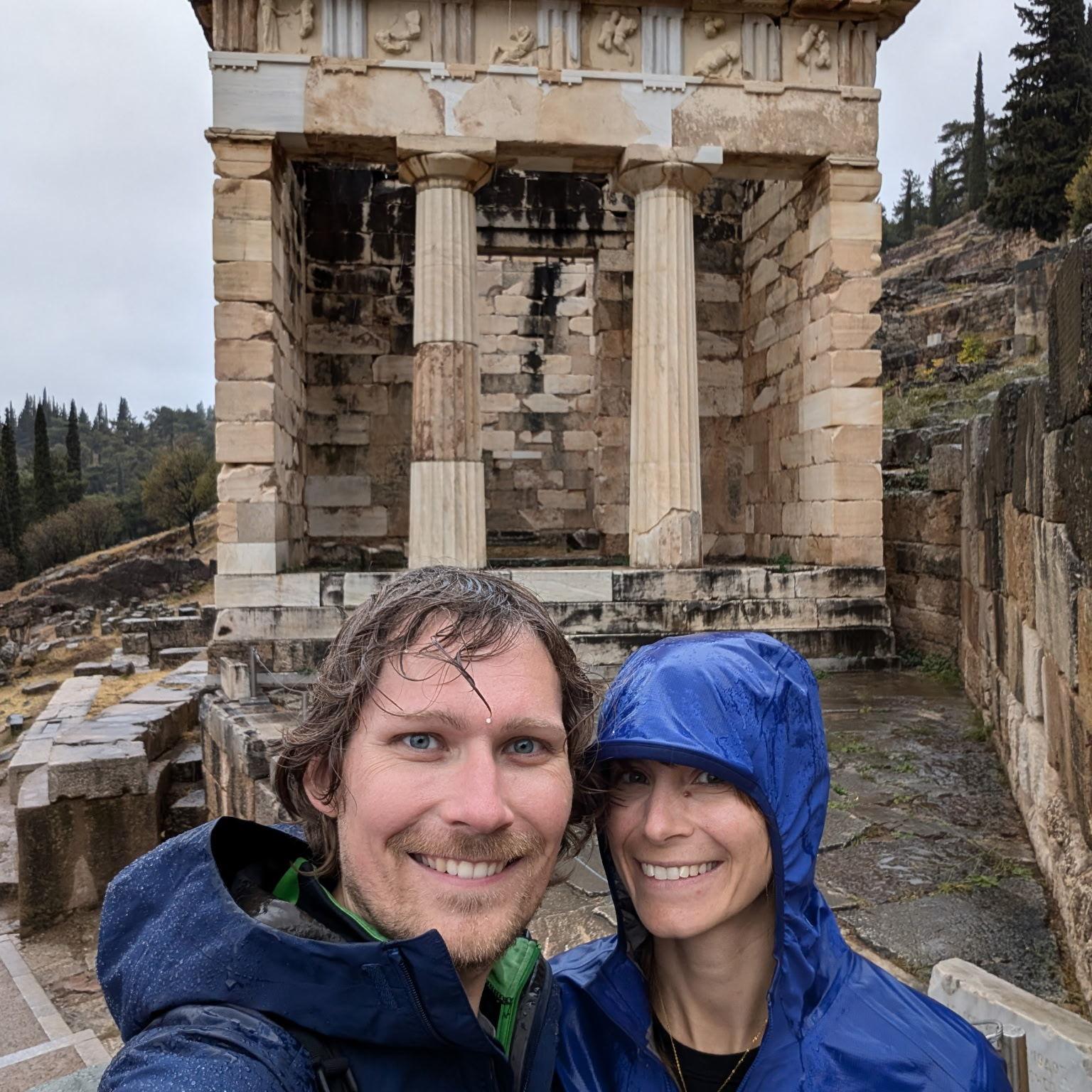Asking the oracle at Delphi for some advice on rain gear