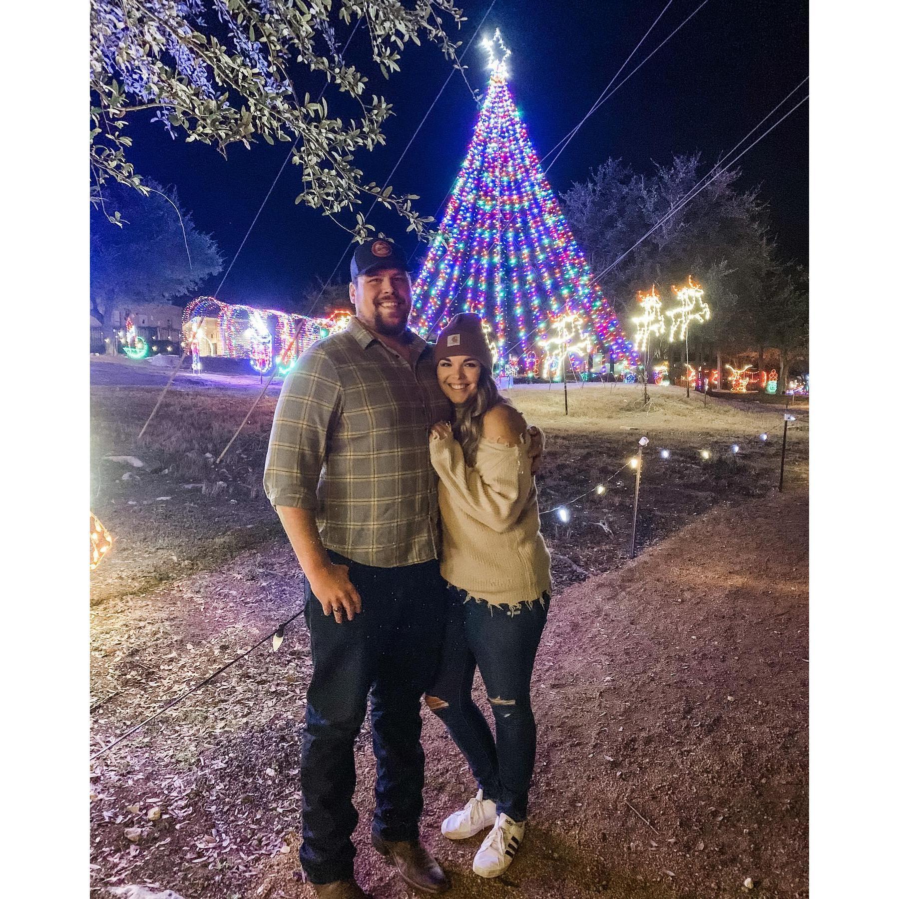 Lakeway trail of lights, Dec 2020 (1 week before we got engaged!)
