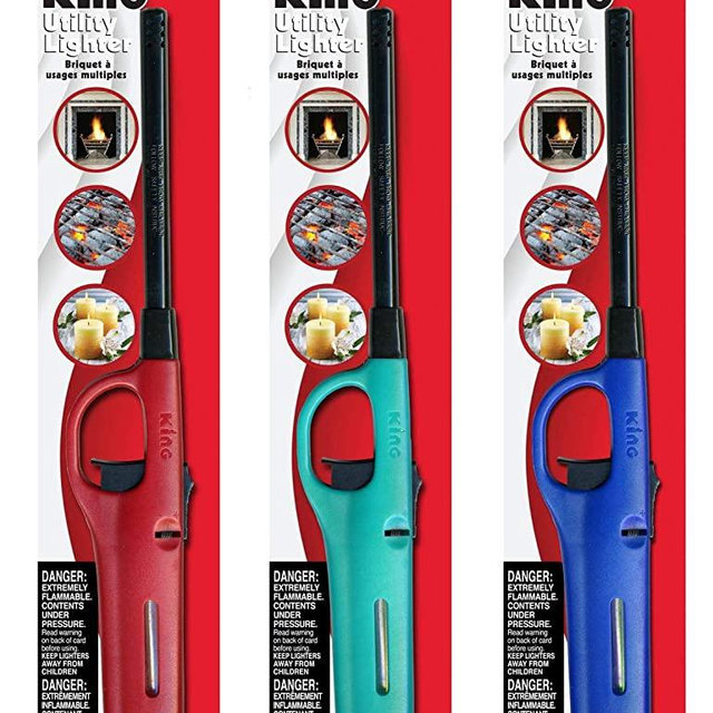 3 Pack King BKOU172 Multi Utility Lighter Assorted Colors