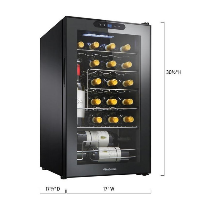 24-Bottle Compressor Wine Cooler with Upright Bottle Storage