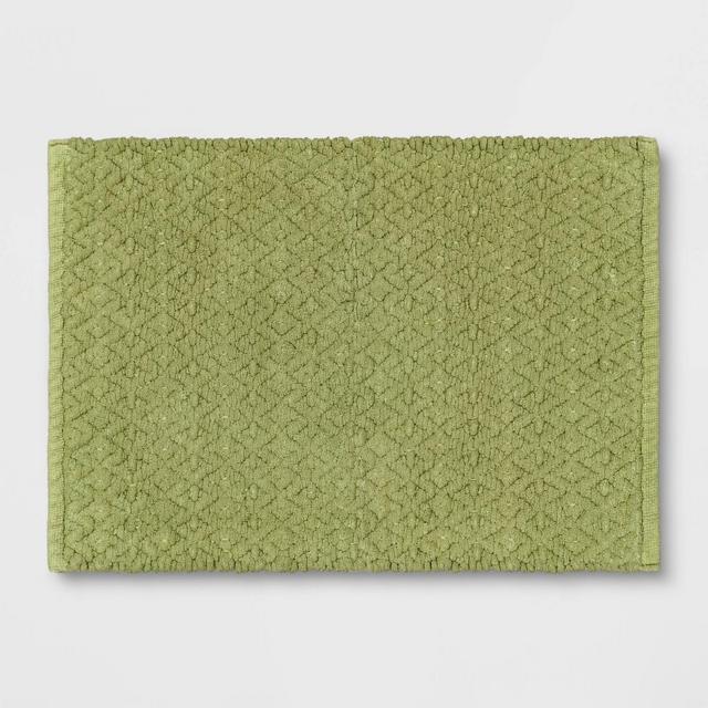 17"x24" Woven Chenille Bath Rug Green - Threshold™