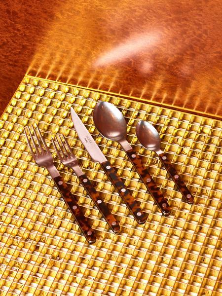 Tortoise Flatware in Brushed Stainless Steel