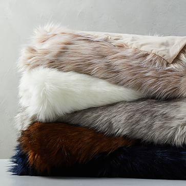 Faux Fur Brushed Tips Throw