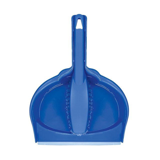 LOLA Clip On Dust Pan & Brush Set, w/ Easy Dust, Dirt & Debris Catching Rubber Lip, Flagged Fiber Bristled Brush, Hang Hole for Easy Storage
