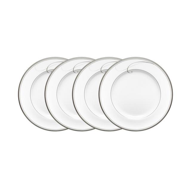 Noritake Platinum Wave Set of 4 Bread Butter and Appetizer Plates, Service For 4