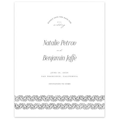 White Wedding Digital Save the Date - Sorsha Portrait