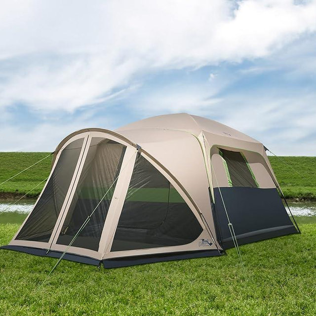 Tents for Camping, 6 Person Camping Tent with Screened Porch, Water Resistant Large Cabin Tent, Family Dome Tent Includes Rainfly and Carry Bag, Easy Setup, Big Family Tents for Camping and Backyard