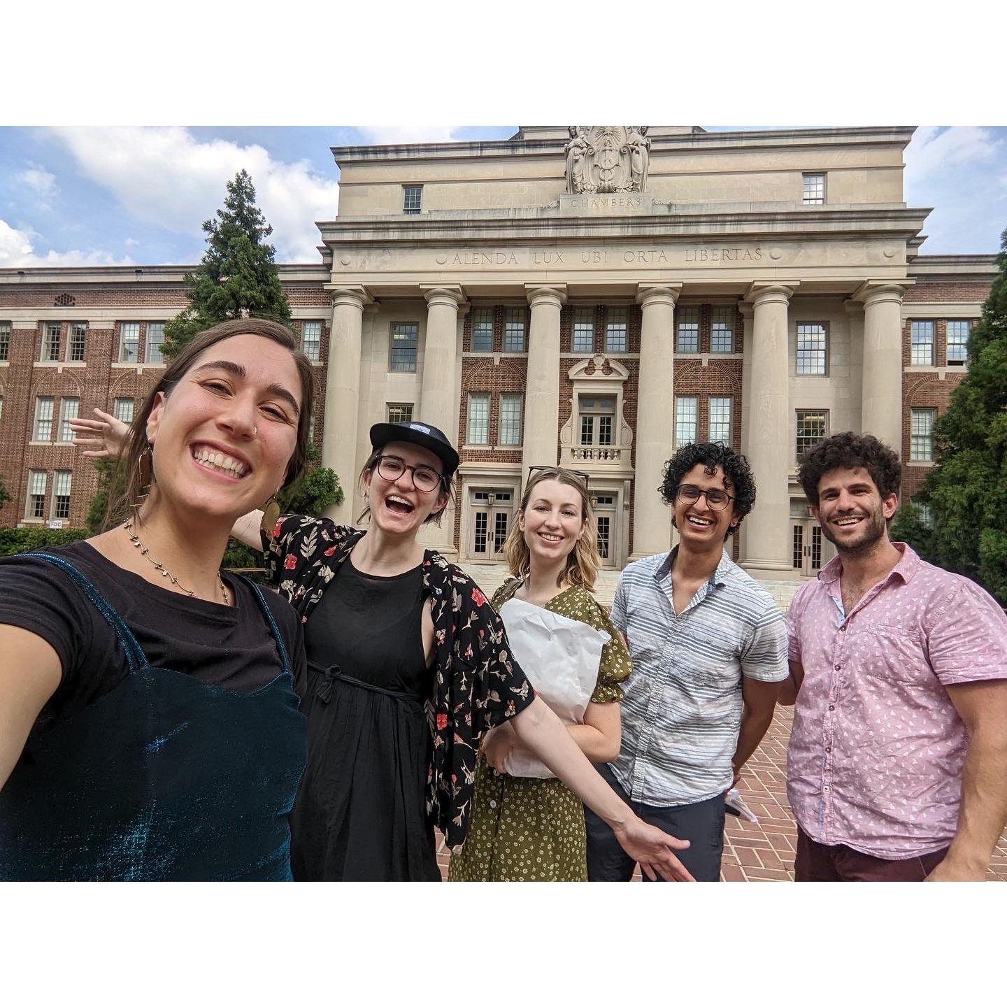 Visiting Davidson College (Dakota's alma mater) with our friends Lena, Annie and Srish.