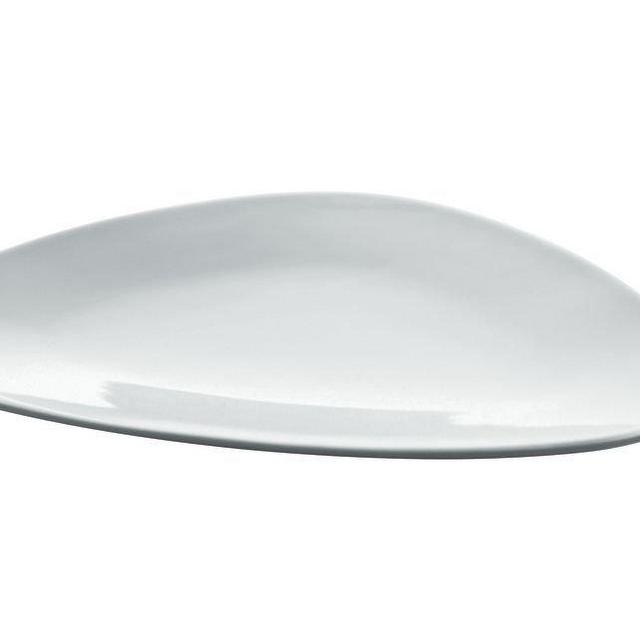 Alessi Colombina 7-3/4-Inch by 9-1/4-Inch Dessert Plate, White Porcelain, Set of 6