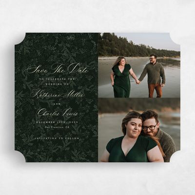 Green Ticket Wedding Save the Date - Emma Multiphoto