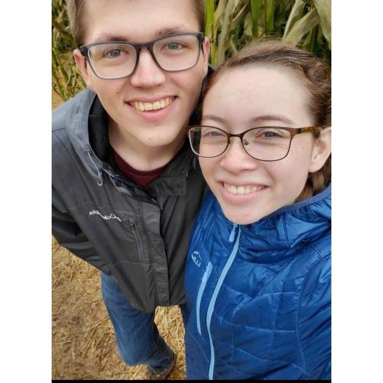 Finding our way through the corn maze in October 2019!