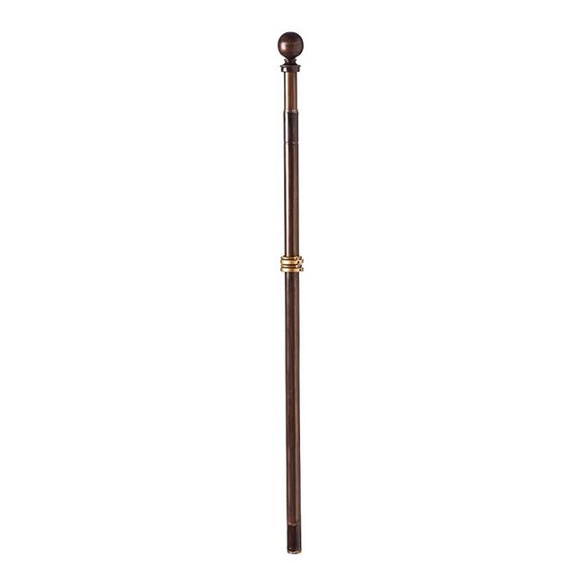 Evergreen Weather Safe Iron Extendable House and Estate Flag Pole with Two Ring Clips - Extends from 35" L x 1.8" W to 60" L - for Pole Sleeve and Grommet Flags (Bronze)