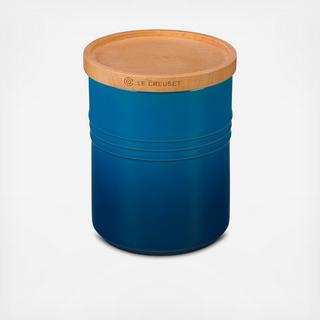 Large Canister with Wood Lid