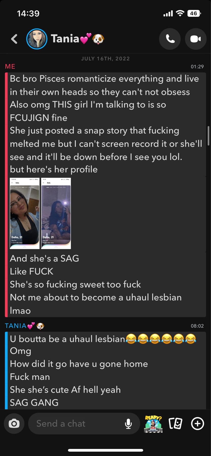 Right after we met online, this is what I messaged my bestie! -Bee