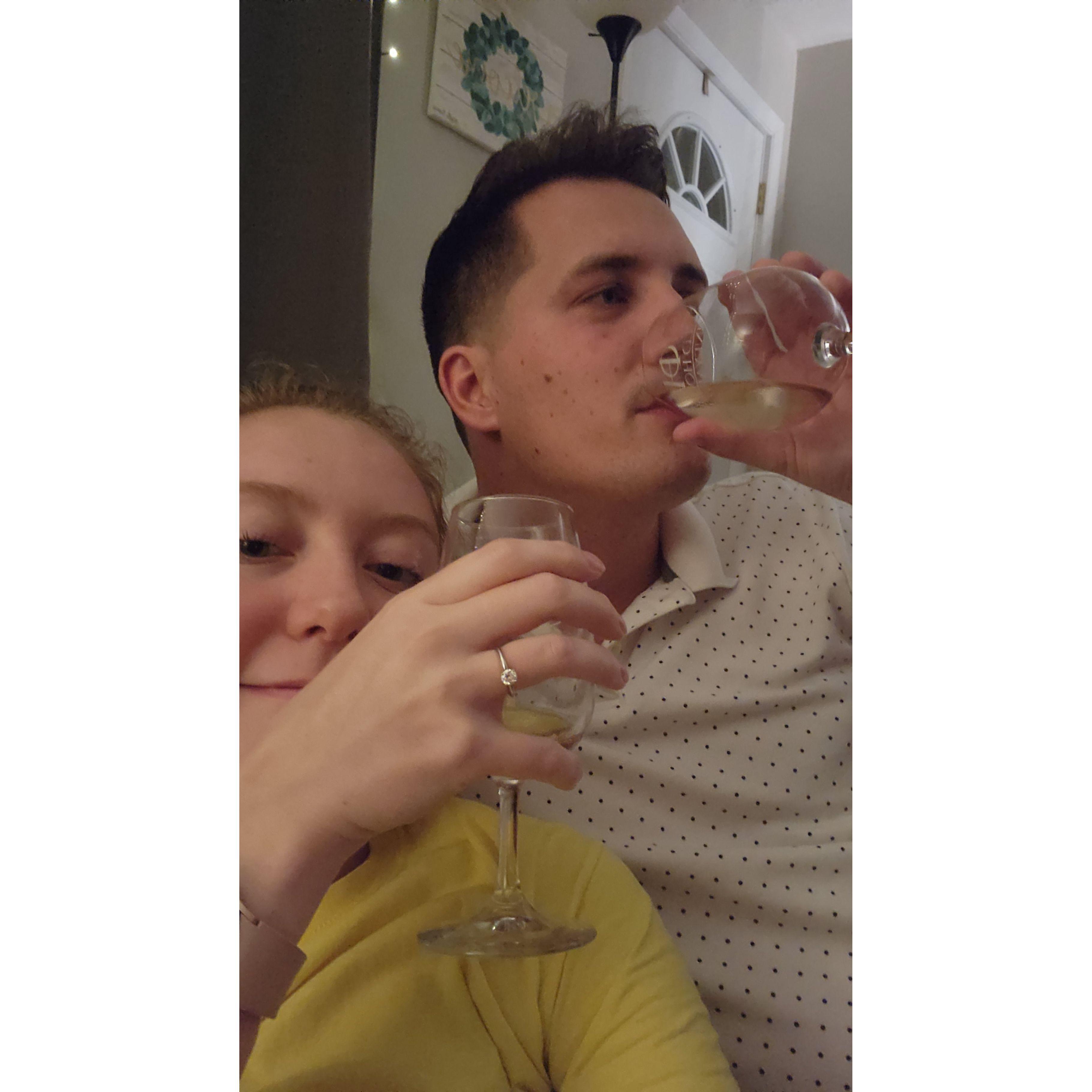 A lovely photo from the night we got engaged.