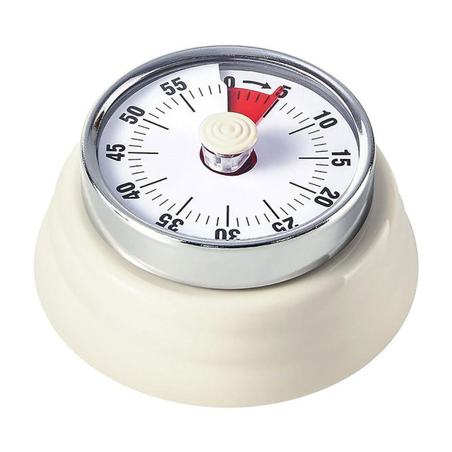 Elegant Stainless Steel Vintage Kitchen Timer with Magnetic Attachment - 60-Minute Countdown & Audible Alarm, Perfect for Cooking, Office Tasks, and Study Sessions (01-Beige)