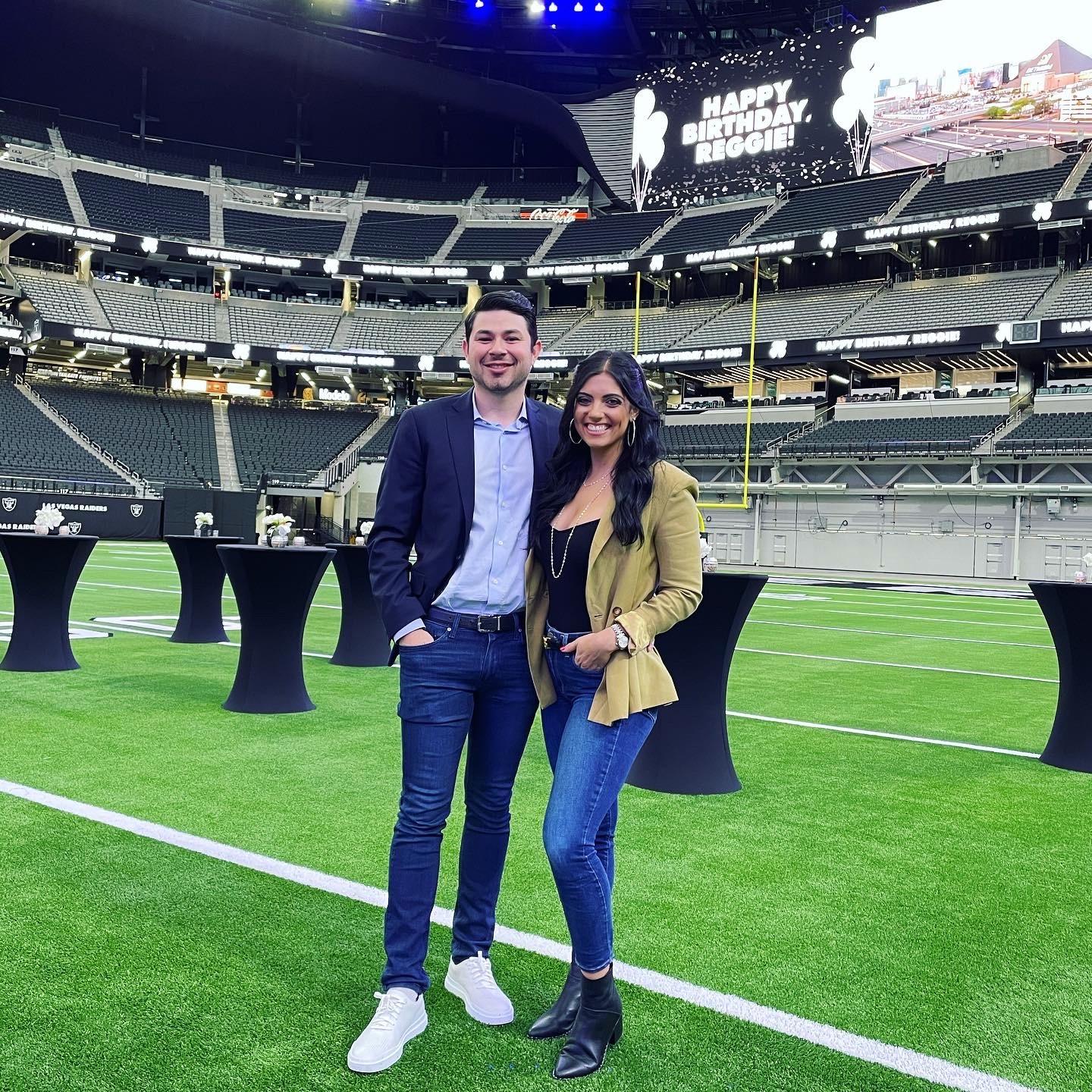 Standing on the field of Allegiant Stadium in Las Vegas