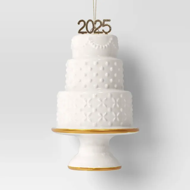Christmas Ceramic Wedding Cake Ornament - Wondershop™