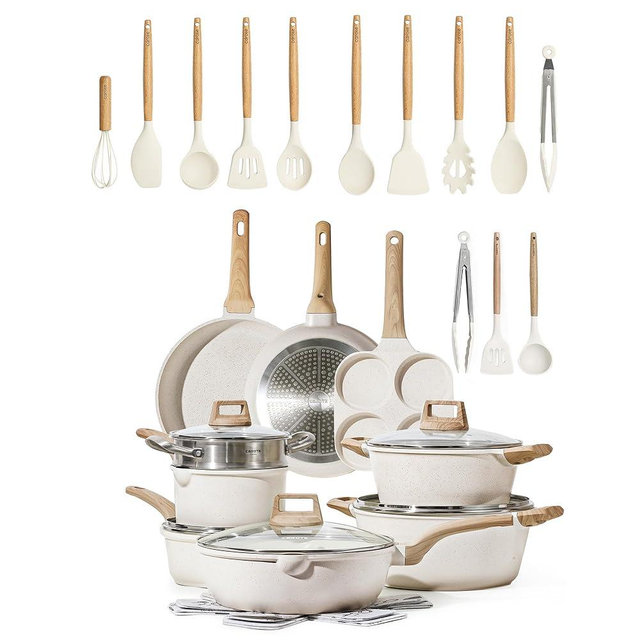 CAROTE 31PCS Cookware Set and Utensils Set