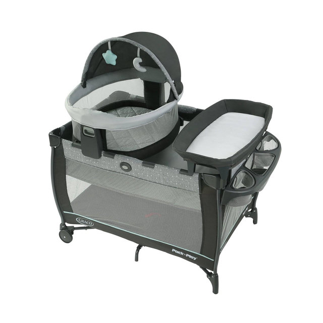 Graco Pack 'n Play Travel Dome LX Playard - Astin: Canopy, Bassinet, Locking Wheels, Carrying Bag