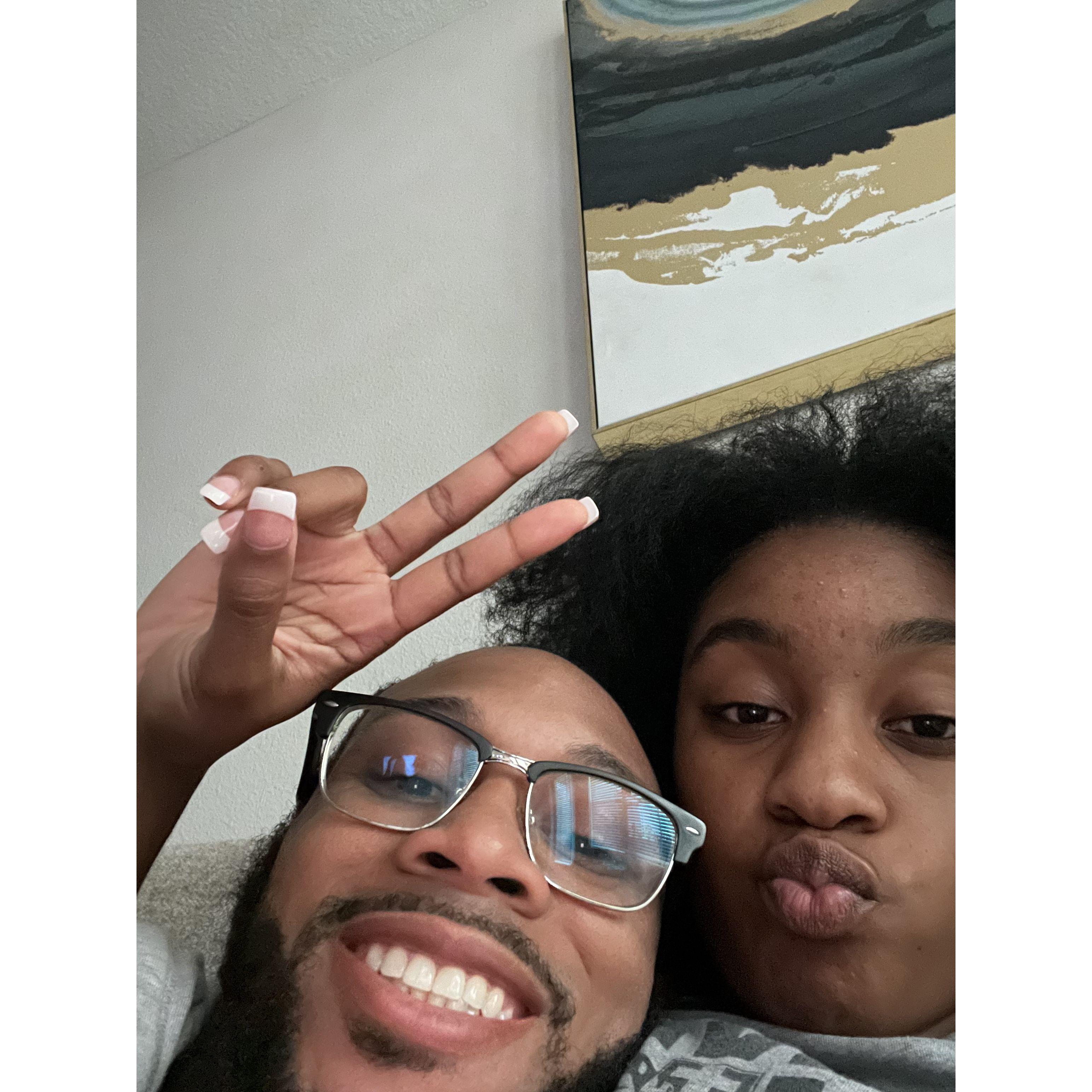 Random photo after taking Re'al's braids out!