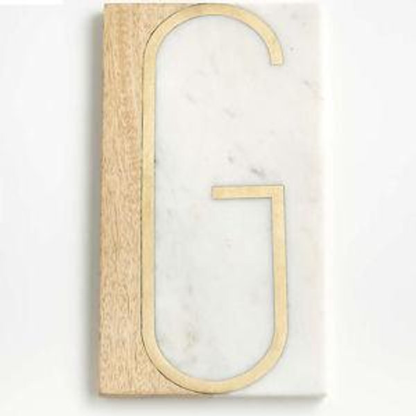 "G" Monogrammed Serving Board + Reviews | Crate & Barrel
