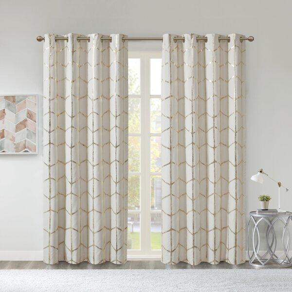 Mangesh Geometric Max Blackout Grommet Single Curtain Panel