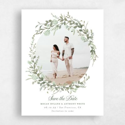 Dark Olive, Green Wedding Save the Date - Nektar Portrait