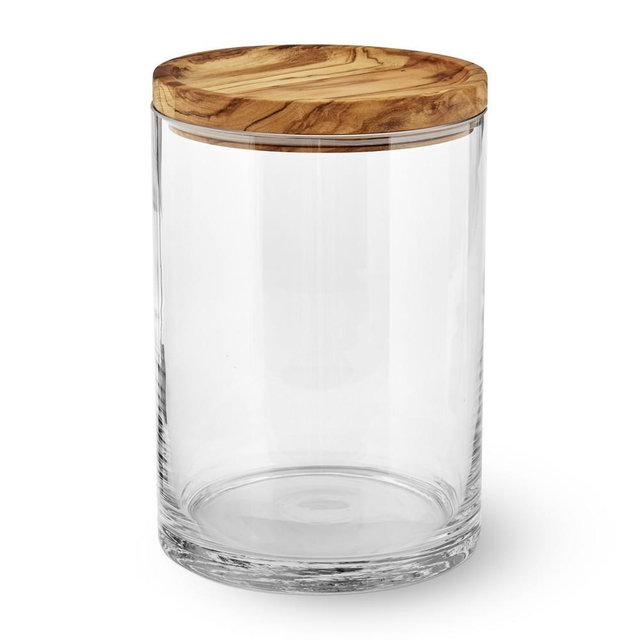 Olivewood & Glass Canister, Small