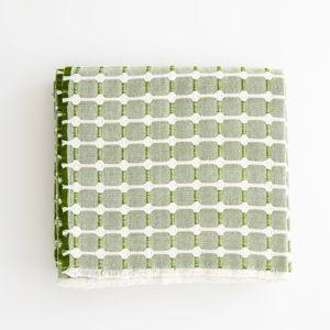 Hopsack Hand Finished Tablecloth in Leaf — Dove and Donkey