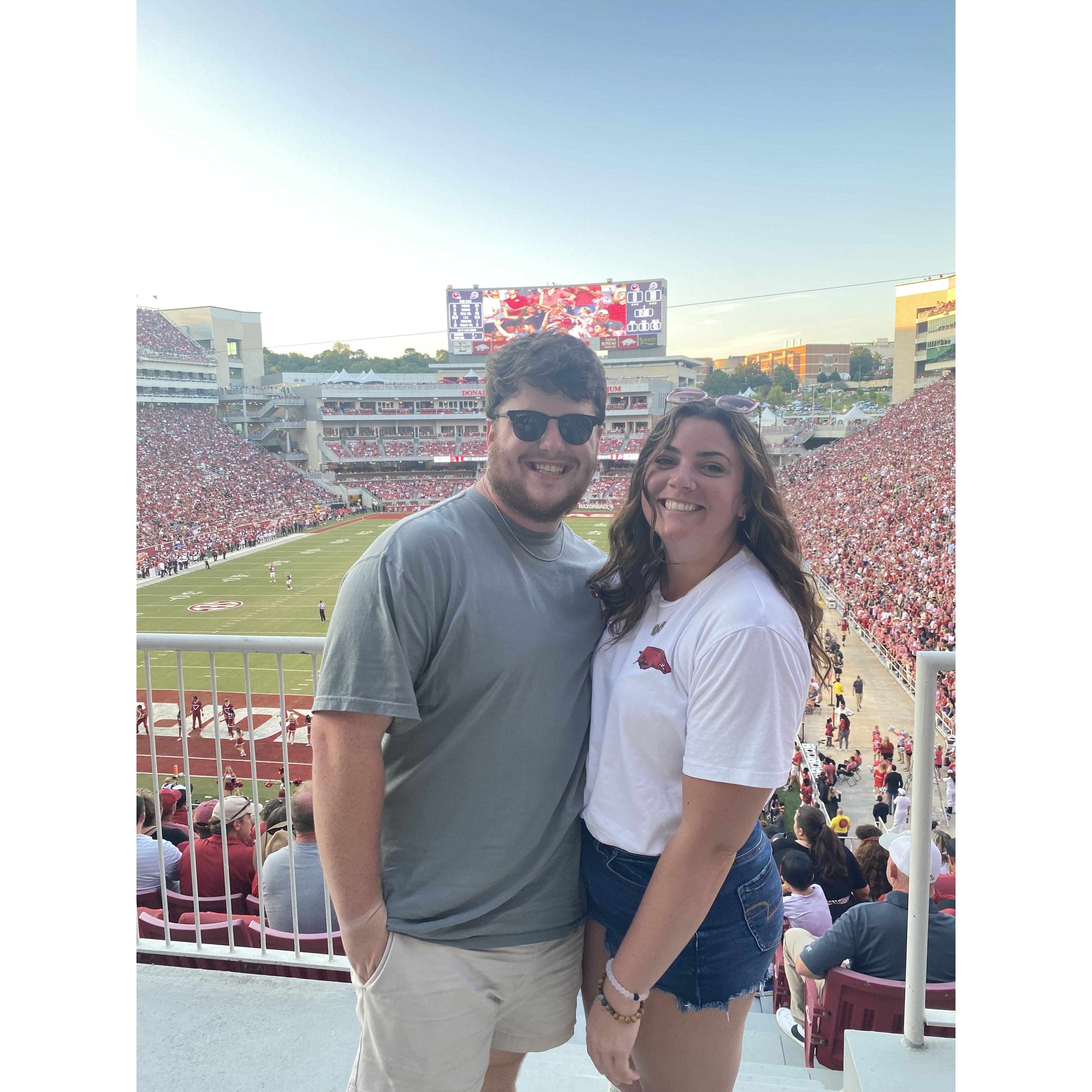 Our first Razorback game together!