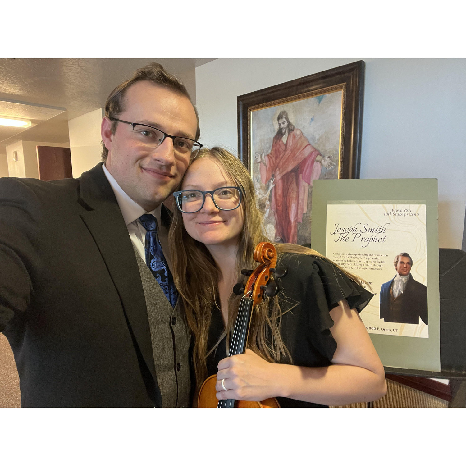 We performed in Joseph Smith the Prophet in Orem. Peter had a solo as David Whitmer and I played in the Orchestra with my viola.