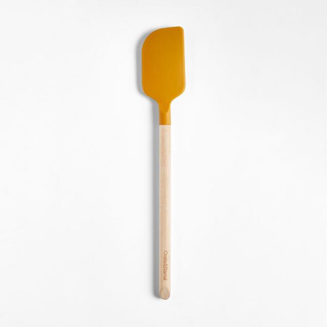Crate & Barrel Yellow Silicone and Wood Spatula