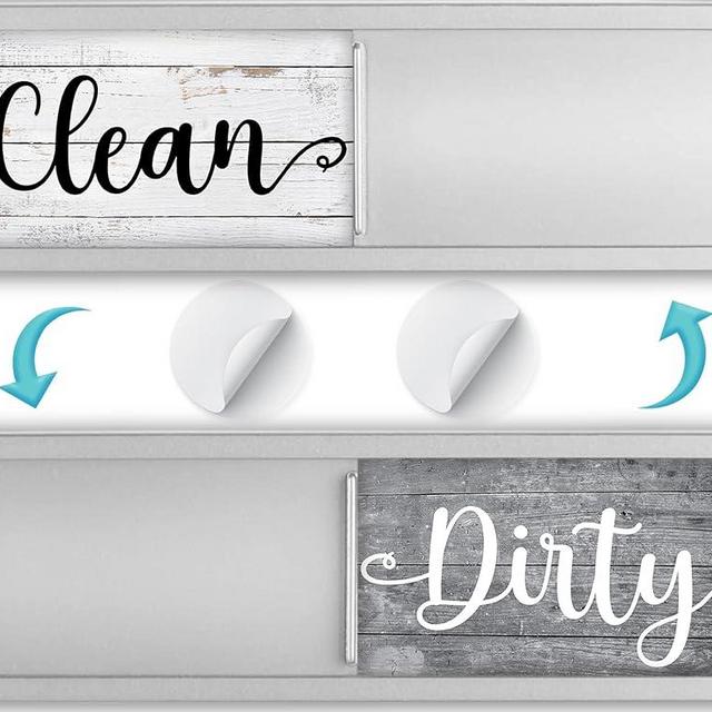 Dishwasher Magnet Clean Dirty Sign, Strong Clean and Dirty Magnet for Dishwasher, Universal Dirty or Clean Dishwasher Magnet Indicator, Clean/Dirty Farmhouse Light Wood Dish Wash Sign Magnet