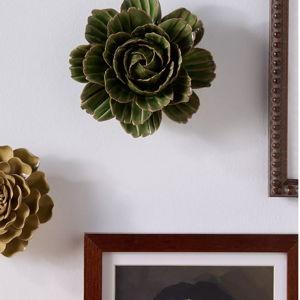 Green Ceramic Flower Gallery Wall Charm (COLOR CABBAGE)
