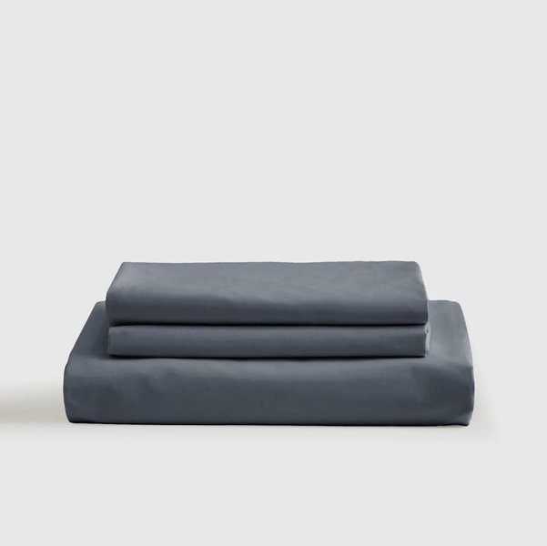 Organic Crisp Percale Fitted Sheet Set - King - Nightfall
