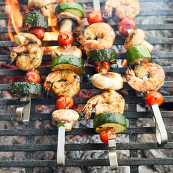 Stainless Steel Flat Skewers, Set of 4