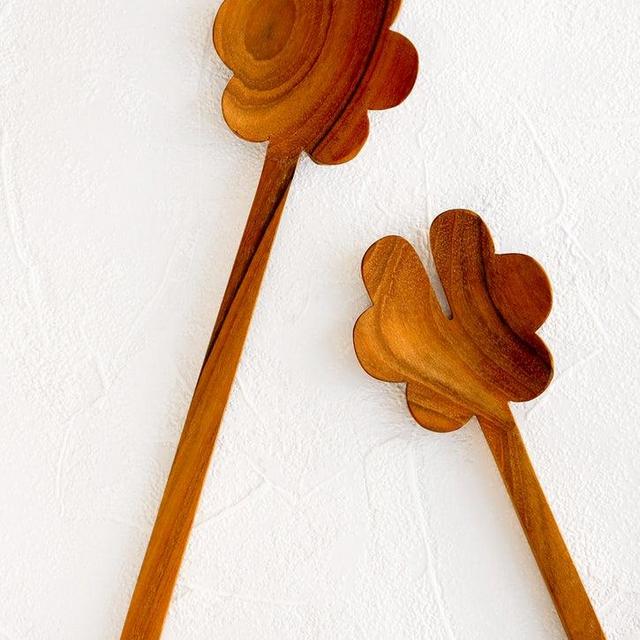 Teak Flower Serving Set