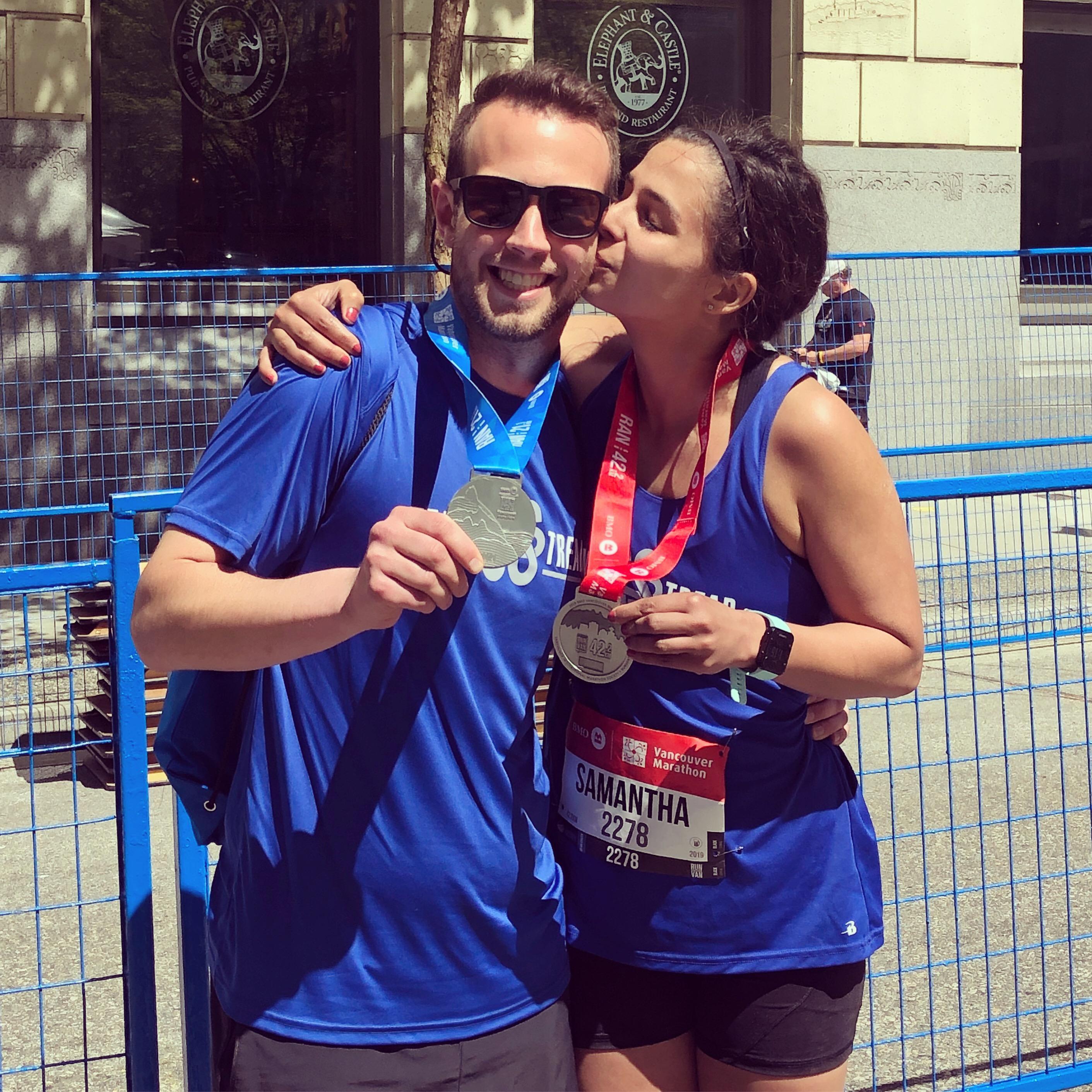 Post 1/2 and full marathon in Vancouver, Canada.