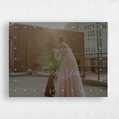 Dark Pastel Blue Wedding Thank You - Lirael Photo