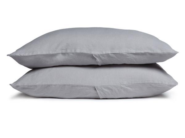 Linen Pillowcases (color: sand, size: standard, style: side open)