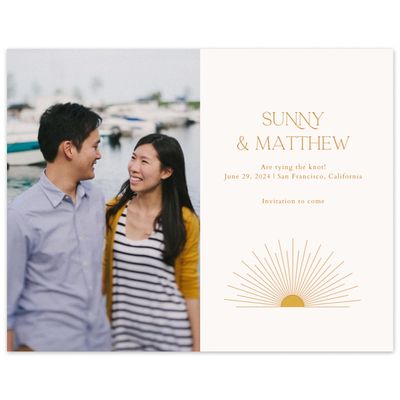 Linen, Beige Wedding Digital Save the Date - Tramonti Photo