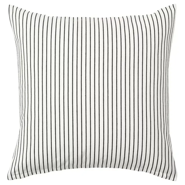 INGALILL Cushion cover, white, dark gray stripe, 20x20 "