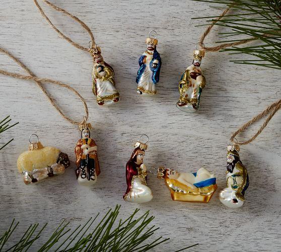 Mini Nativity Ornaments, Set of 8
