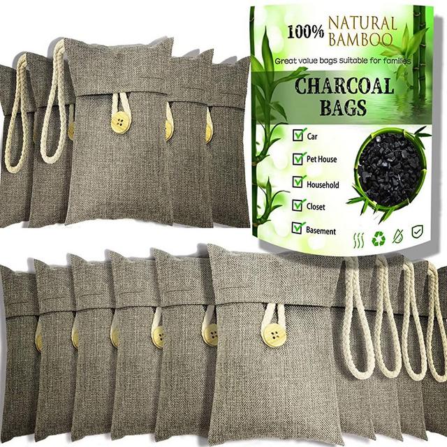 wyewye Activated Bamboo Charcoal Bags for Car Closet Shoe Home Basement 15Packs×100g