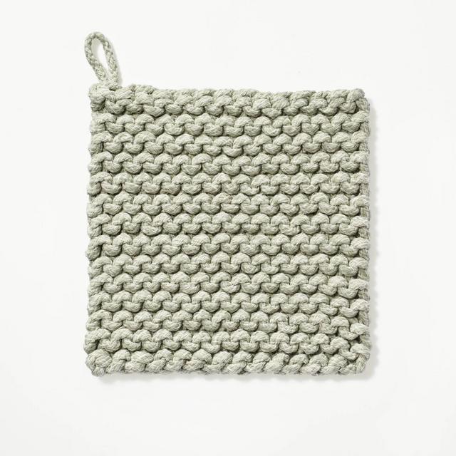 7" Rope Trivet Marled Sage Green - Figmint™
