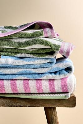 Maeve Cotton Woven Wavy Stripe Towel Collection