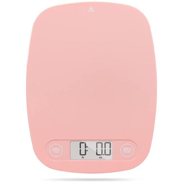 Greater Goods Blush Pink Food Scale - Digital Display Shows Weight in Grams, Ounces, Milliliters, and Pounds | Perfect for Meal Prep, Cooking, and Baking | A Kitchen Necessity Designed in St. Louis