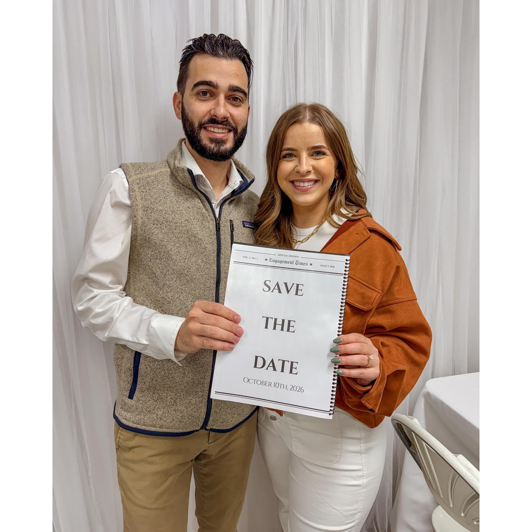 Celebrating our engagement with family.