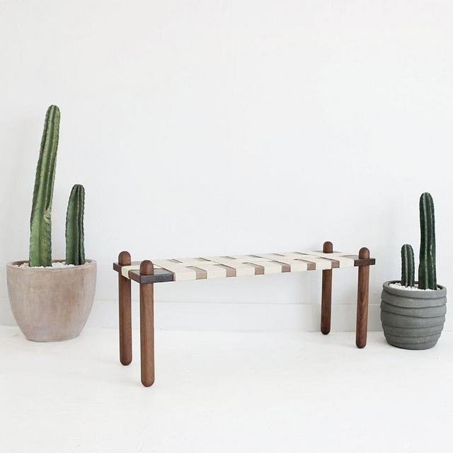 Jute Capsule Bench, Walnut